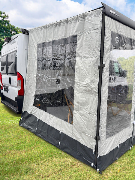 Girona - Wind-/Rainblocker - Seitenpanel, für Markisen-Auszug 250 cm, Befestigung mit Spannstangen
