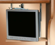 Support TV électrique, escamotable vers le bas