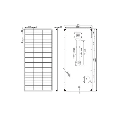 Solarmodul 200W 36V Monokristallin / Hochleistungs - Solarpanel ideal für 12V oder 24V Gartenhäuser Wohnmobile Caravan Boote