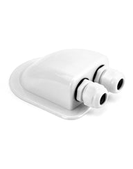 Passe-toit IP68 pour installations solaires – Double presse-étoupe 6–12 mm, ABS, blanc