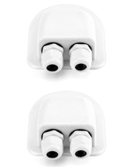 Passe-toit IP68 pour installations solaires – Double presse-étoupe 6–12 mm, ABS, blanc
