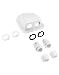 Passe-toit IP68 pour installations solaires – Double presse-étoupe 6–12 mm, ABS, blanc