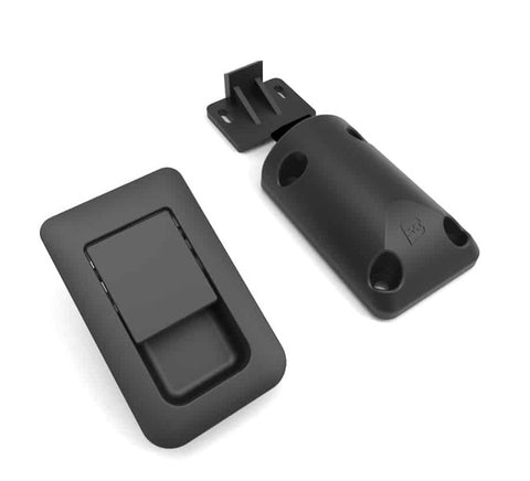 Serratura a scatto 36 x 59 mm per spessori porta 12 - 18 mm - Nero opaco