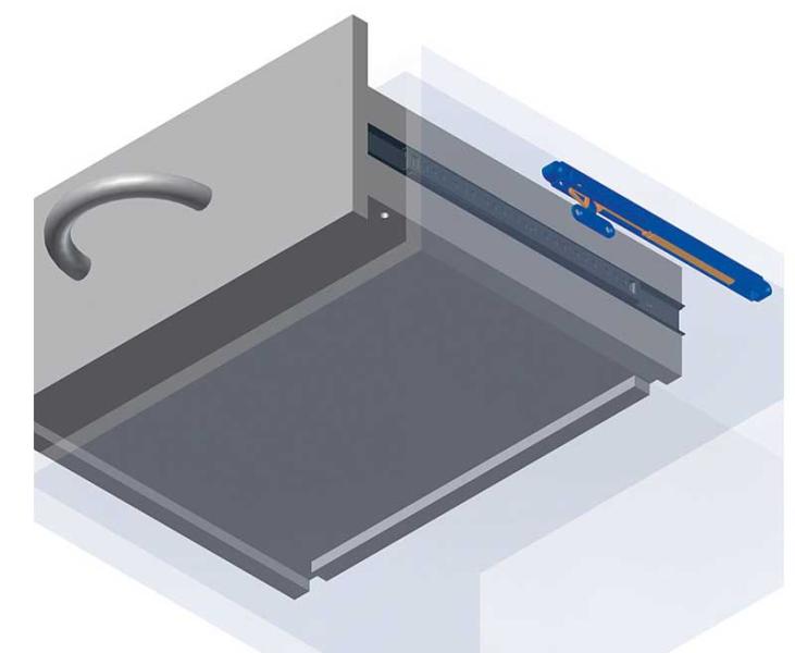 Schubladen-Selbsteinzug 220mm mit Dämpfersystem, 1 Paar