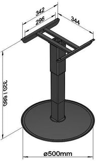 Ilse Technik freistehendes Liftgestell, Hubtisch, höhenverstellbar 320-680mm