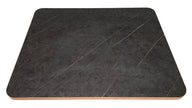 Piano del tavolo leggero - piano effetto marmo - fondo bianco opaco - bordi effetto rovere - grande