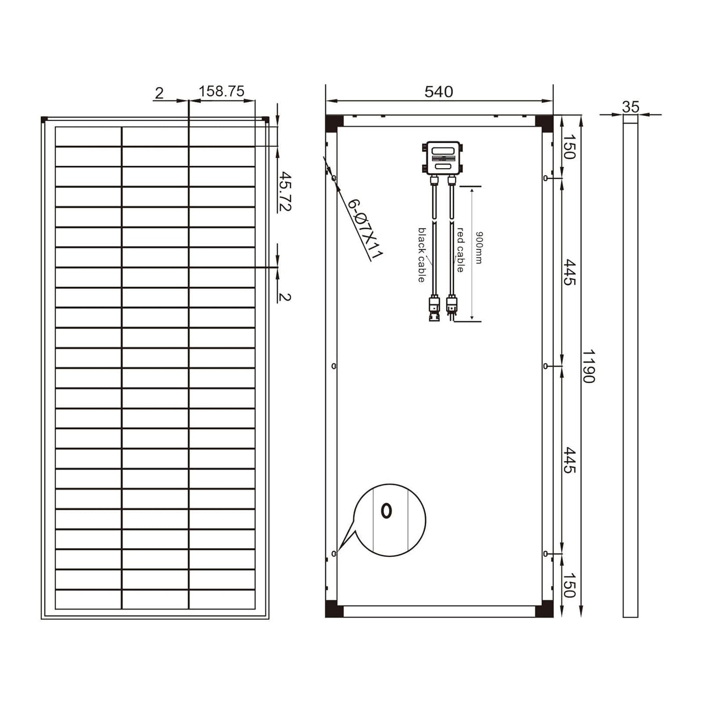 Module solaire 200W 36V monocristallin / panneau solaire haute performance idéal pour maisons de jardin 12V ou 24V, mobil-homes, caravanes, bateaux