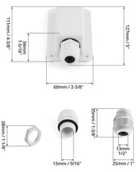 Passage de toit IP68 pour installations solaires – Passage de câble simple 6–12 mm, ABS, blanc
