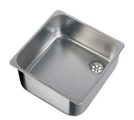 Carbest Spüle quadratisch aus mattem Edelstahl – 360 × 360 mm