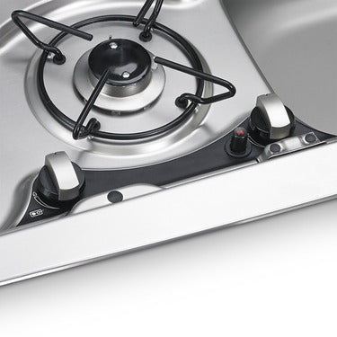 Combinazione fornello-lavello con coperchio in vetro in 2 parti - Dometic MO9222R - Lavello a destra