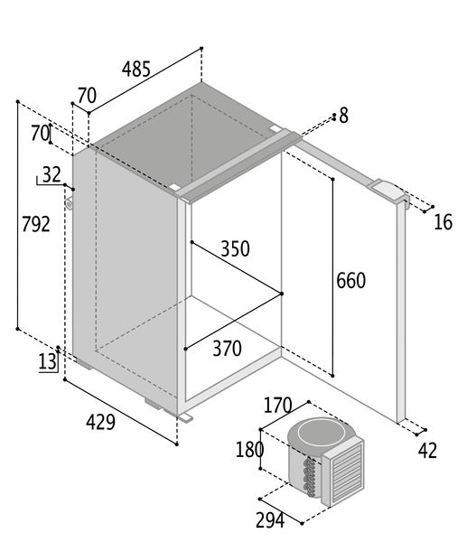 Kompressor-Kühlschrank C95L - Grau