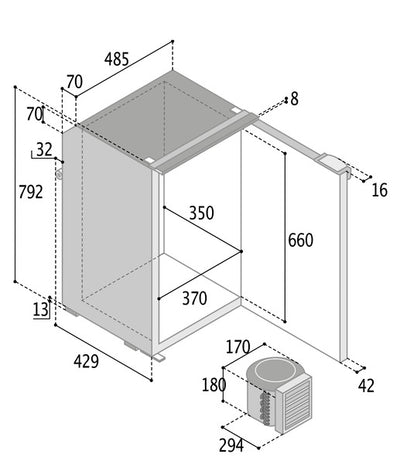 Kompressor-Kühlschrank C95L - Grau