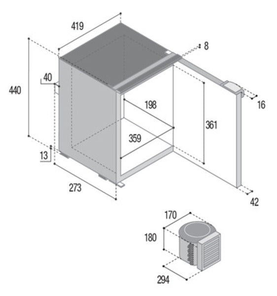 Kompressor-Kühlschrank C25L - Grau - 25 l