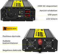 Onduleur 2000 W 12 V vers 230 V – Pur sinus, puissance de crête 4000 W, USB