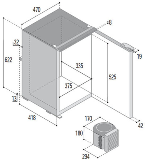 Kompressor-Kühlschrank C75L - 75 l - Schwarz