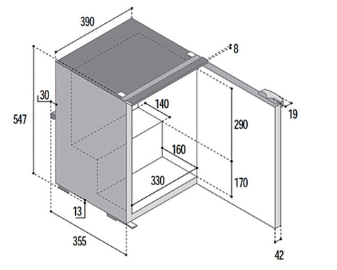 Kompressor-Kühlschrank C39i - 39 l - Grau