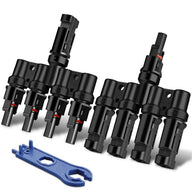 Connecteur de dérivation solaire MC4 quadruple – 1 kit pour le branchement en parallèle de 4 panneaux solaires