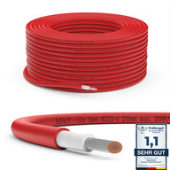 PV Solarkabel 6mm² - Meterware - UV-beständig - flexibel - Reines Kupfer 1500V ROT - PLUSLEITUNG