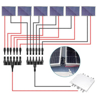 Connecteur de dérivation solaire MC4 6 en 1 – 1 kit pour le branchement en parallèle de jusqu'à 6 modules solaires