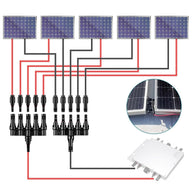 Connecteur solaire de dérivation MC4 5 en 1 – 1 kit pour le branchement en parallèle de jusqu'à 5 panneaux solaires