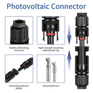 Kit de connecteurs solaires MC4 – 5 paires, pour câble solaire 2,5–6 mm², IP67, 1000 V, 30 A