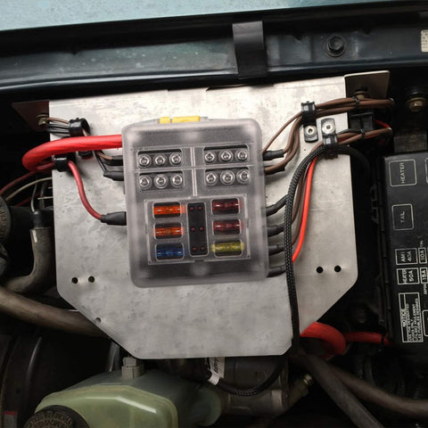 Portafusibile a 6 vie, scatola fusibili ATO per auto, blocco fusibile CC 12V-32V 100A + 10 fusibili a lama con indicatore LED, coperchio protettivo, scatola fusibili, portafusibile per auto, barche, SUV marini 