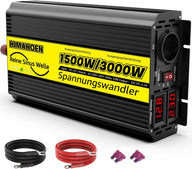 Convertisseur 1500 W 12 V vers 230 V – Pur sinus, puissance de crête 3000 W, USB