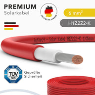 PV Solarkabel 6mm² - Meterware - UV-beständig - flexibel - Reines Kupfer 1500V ROT - PLUSLEITUNG