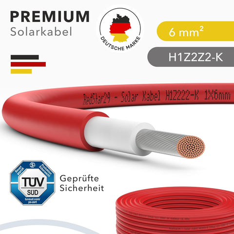 Cavo solare fotovoltaico 6mm² - venduto al metro - resistente ai raggi UV - flessibile - rame puro 1500V nero