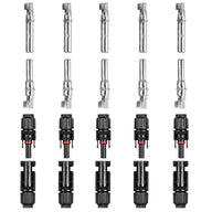 Kit de connecteurs solaires MC4 – 5 paires, pour câble solaire 2,5–6 mm², IP67, 1000 V, 30 A