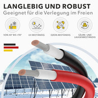 PV Solarkabel 6mm² - Meterware - UV-beständig - flexibel - Reines Kupfer 1500V ROT - PLUSLEITUNG
