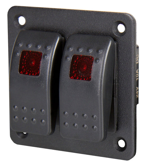 Carbest Alu-Schaltpanel mit zwei Wippschaltern (12/24V)