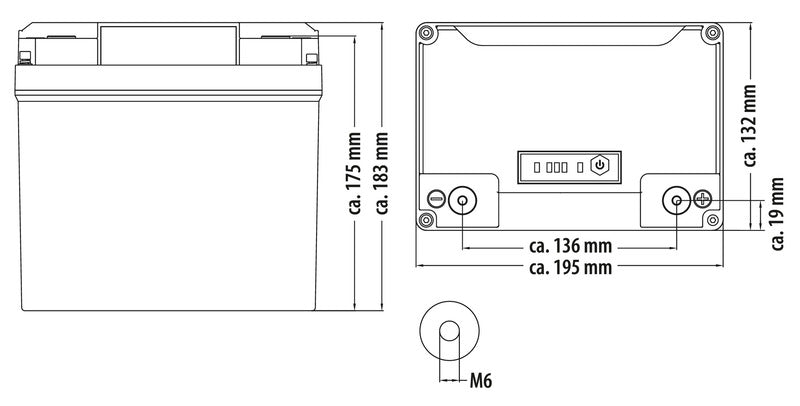 LiFePO4 Lithium-Batterie Li50BT-H mit Bluetooth und Heizfunktion - 50 Ah