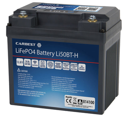 LiFePO4 Lithium-Batterie Li50BT-H mit Bluetooth und Heizfunktion - 50 Ah