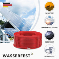 PV Solarkabel 6mm² - Meterware - UV-beständig - flexibel - Reines Kupfer 1500V ROT - PLUSLEITUNG