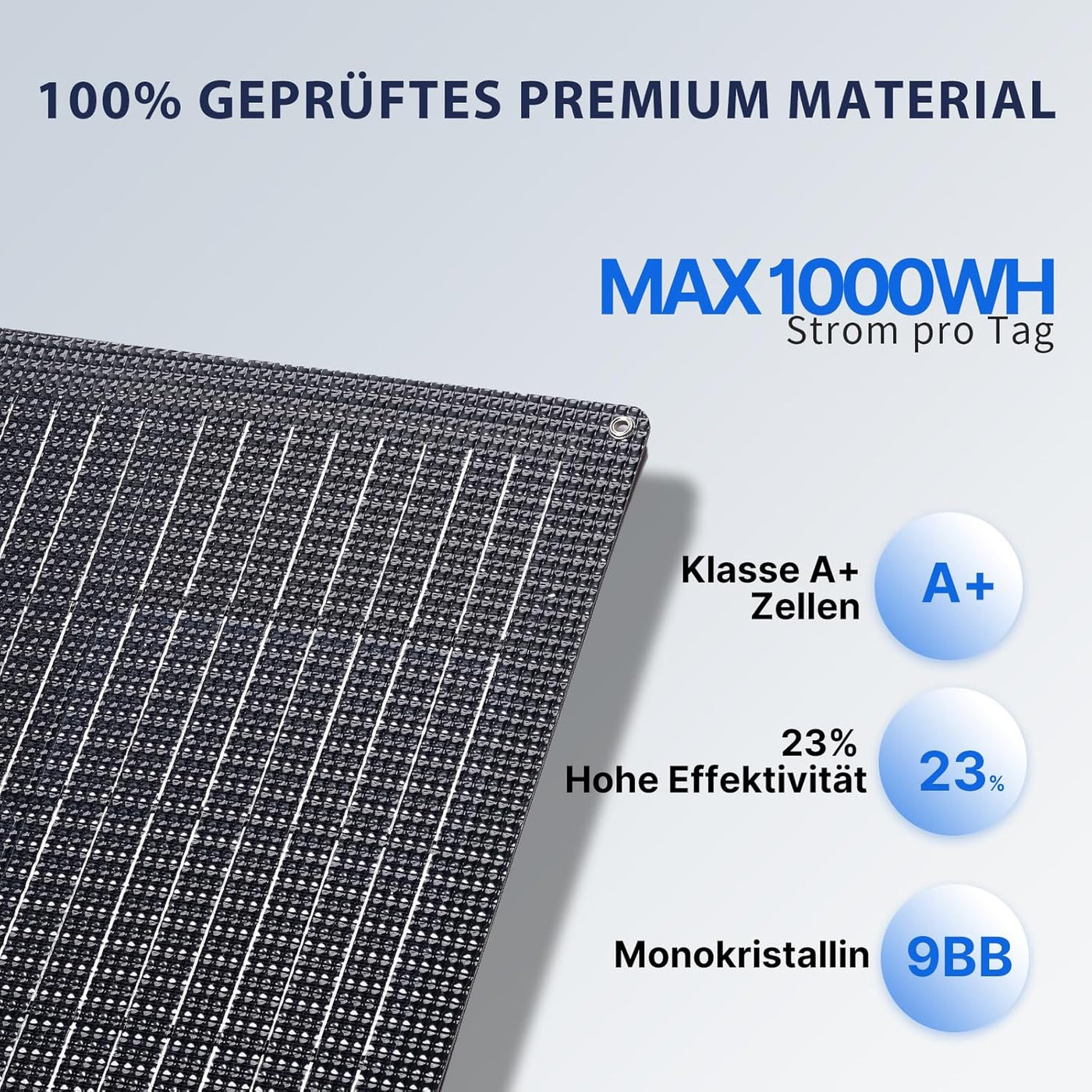 Flexibel Solarpanel 100 Watt /100W für 12V/ 24V Batterien/ Wohnwagen/ Wohnmobil/ Boote/ Camper