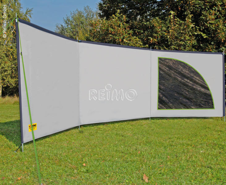 Ameland Space Luxus-Windschutz in Grau/Lime, 6m x 1,4m