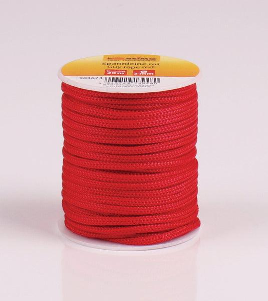 Spannleine 20 Meter, Ø3mm, Farbe: Rot