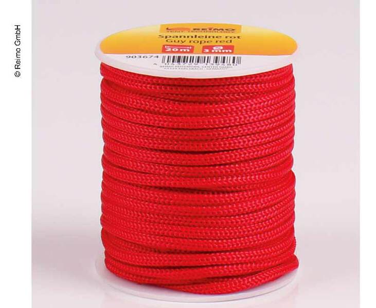 Spannleine 20 Meter, Ø3mm, Farbe: Rot