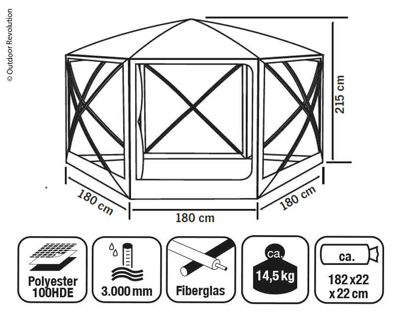 Pavillion Cayman Screenhouse 6 360x360x215cm