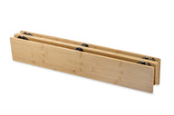 Campingtisch, Bambus, faltbar, Beine schwarz, 80 x 60 cm