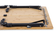 Campingtisch, Bambus, faltbar, Beine schwarz, 100 x 65 cm