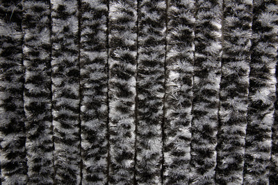 Carbest Chenille-Flauschvorhang 56x205cm - Schwarz/Grau