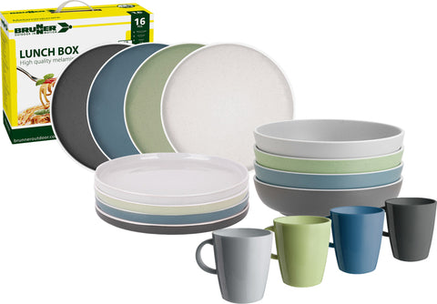 Set di stoviglie in melamina Dolomit - 16 pezzi - Per 4 persone