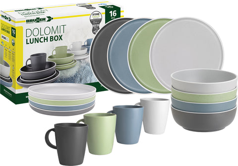Set di stoviglie in melamina Dolomit - 16 pezzi - Per 4 persone