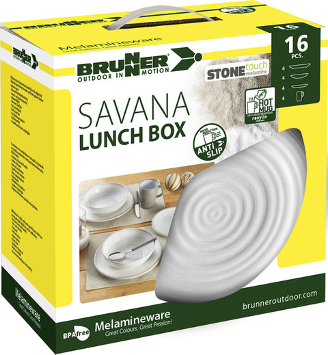Set di stoviglie in melamina Savana - 16 pezzi - Per 4 persone