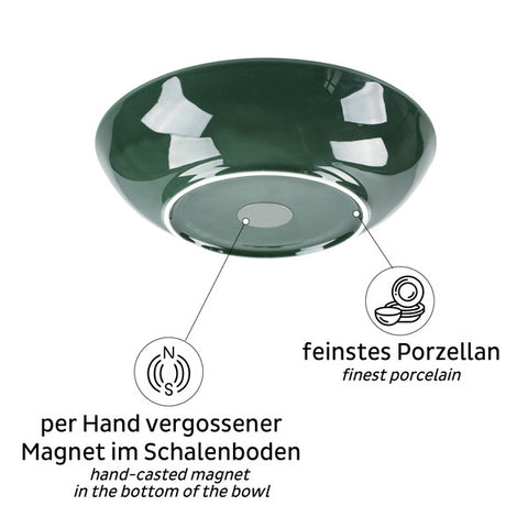 Gamelle magnétique en porcelaine - Vert forêt