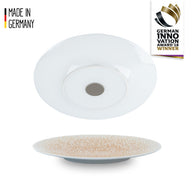 Assiette à déjeuner Silwy en porcelaine, abricot