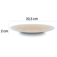 Assiette à déjeuner Silwy en porcelaine, abricot