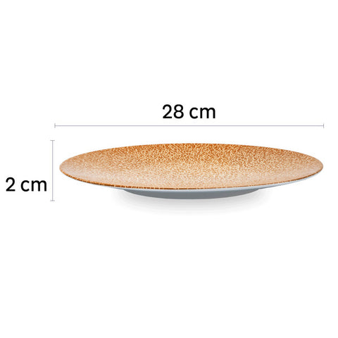 Lot de 2 assiettes plates en porcelaine Silwy, abricot